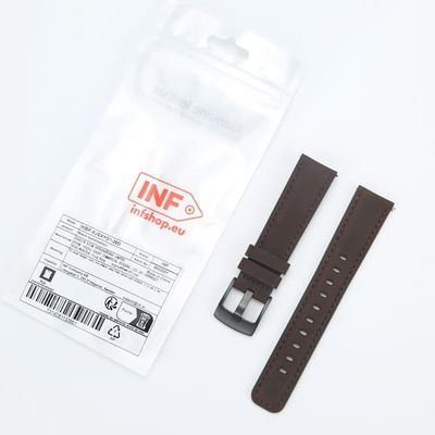 Snabbfäste Crazy Horse Läder Armbandsur Band Kompatibelt med Samsung och Huawei Brown 20 mm