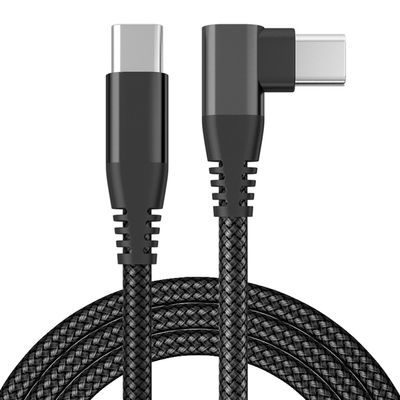 USB C-lader med vinklet kontakt 60W PD hurtiglading Black 1 m