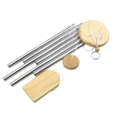 Vindklokke med 6 metallrør Silver