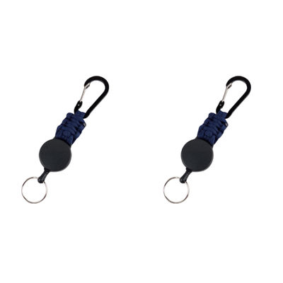 Uttrekkbar nøkkelring med belteklips, 2-pakning NavyBlue
