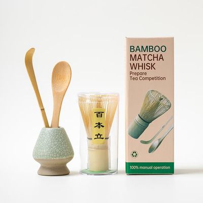 Matcha Whisk Sett CT Lite Sett Liten 4 stk Lys Grønn Keramikk
