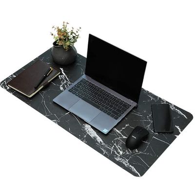 Skrivebordsbakgrunn 89x44 cm PU-skinn Sort / Marmor