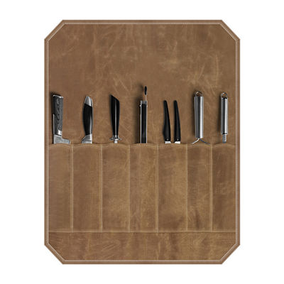 Knivrulletaske i lærred - Knivopbevaring Khaki