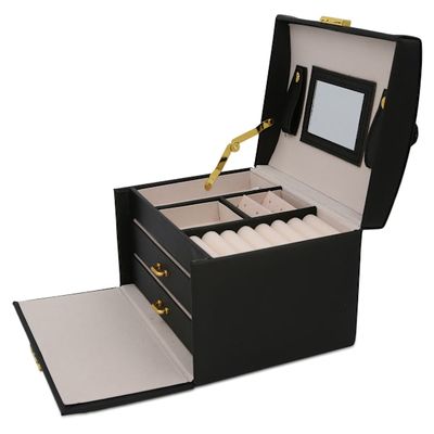 3-lags smykkeskrin - Smykkeopbevaringsboks sort