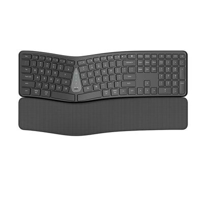 Ergonomisk Tastatur Bluetooth 2.4G Trådløs Genopladelig - Støjsvage Taster med Håndledsstøtte