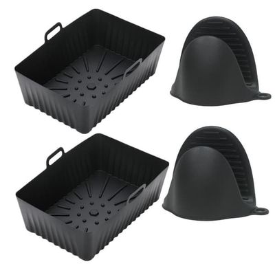To Air fryer-beholdere med grytevott Black
