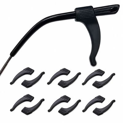 6 par ørekroker for briller Black