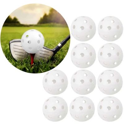 Treningsgolfballer med hull 10-pakning White