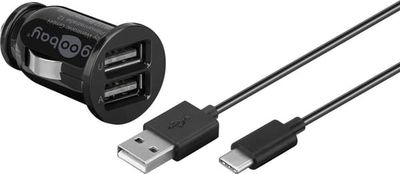 Dual USB laddare för bil USB-C™, USB-A (12 W)