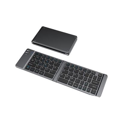 Sammenleggbart 66-tasters trådløst tastatur - kompakt Type-C oppladbart for reise og arbeid, Bluetooth/2.4G, USB-mottaker, 3-kanals paring Titanium