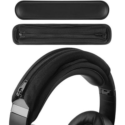 Universal sort neopren hovedbåndscover til hovedtelefoner med skumpude - polstret beskyttelse mod sved og slid, nem installation til over-ear og on-ear headset