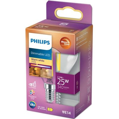 LED E14 Globe 2,5 W (25 W) kirkas himmennys WarmGlow 340 lm