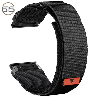 22mm nylon urrem til Garmin Fenix 8/7X Pro/5X 6X Black