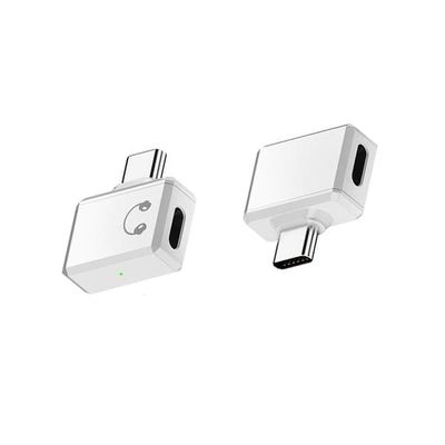 Lightning hun til Type-C han sidebøjet adapter til hovedtelefoner - HiFi lydkvalitet og opkaldsfunktion White