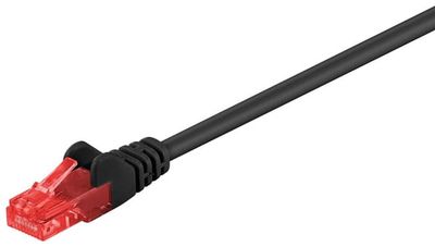 CAT 6 patchkabel, U/UTP, svart