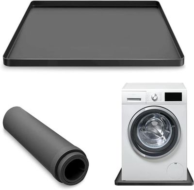 Silikon Tvättmaskinsmatta - Anti-Vibrations- & Vattentätt Underlägg Black