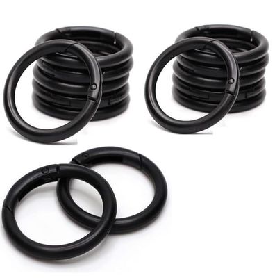 Runde karabinkroker, 15 stk. Black