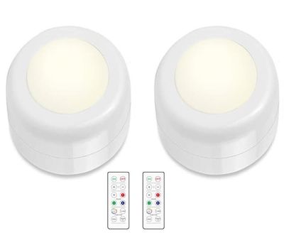 LED spotlight med fjernbetjening 2-pack