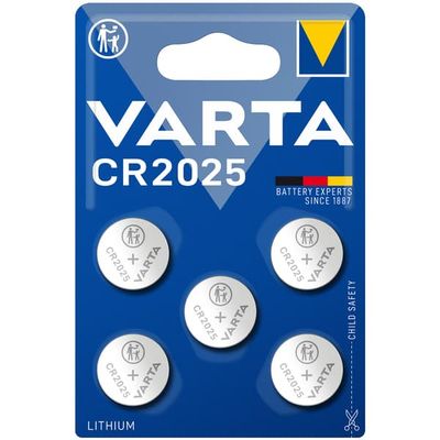 CR2025 3V litium-knapcellebatterier, 5-pak