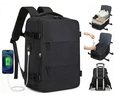 Kabinekuffert Rygsæk til Ryanair, Norwegian & Wizzair – 30L Vakuum Kompression USB