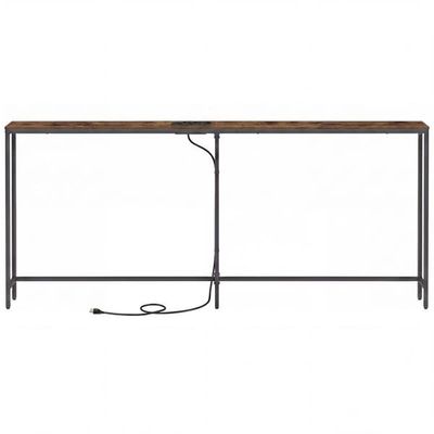 Konsolbord - 200 cm brett - Med laddningsstation - 2 bordsskivor - Brun-svart
