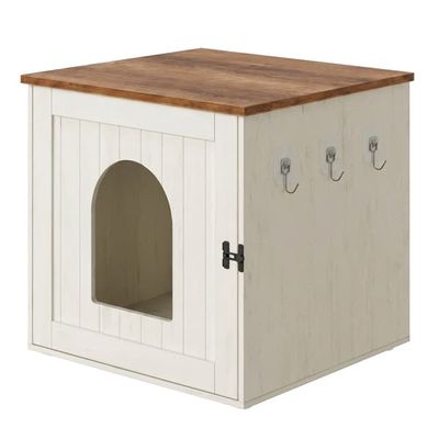 Kattlåda - 55 x 50 x 50 cm - Spånskiva, MDF - Vitbrun - Maximal lastkapacitet 50 kg