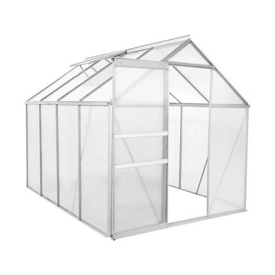Havehusdrivhus Basilic i aluminium og polycarbonat, gråt, 4,75 m², 250 x 190 x 195 cm