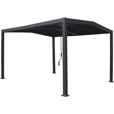Bioklimatisk pergola tak 2 sluttningar "Victoria" i aluminium och metall - 3,5 x 4 m - Grå