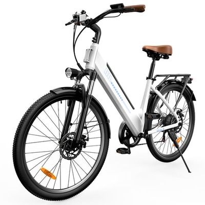 iScooter UcityS Hvid – Fabriksdirekt 36V13Ah 90km rækkevidde 250W motor 25‑35km/t 26″ fedtdæk 7‑trins IP54