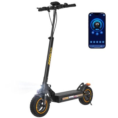 2026 iScooter W9air 500W 25km/h Borstlös Motor Elsparkcykel, 48V10Ah 480WH Batteri 40KM Räckvidd, 10" Terrängdäck, Dubbel Fjädring, Hopfällbar, 150kg Last