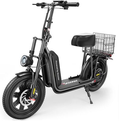 iScooter F7 – Fabriksdirekt: El-scooter med 1000W motor, 45 km/h, 48V 10,4Ah batteri, 50 km räckvidd, 16″ däck, sits & korg – perfekt för shopping, pendling och vardagsärenden