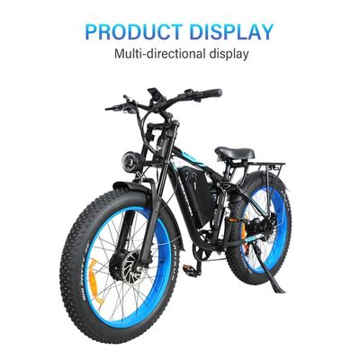 BAOLUJIE DP-2603 Blå – Fabriksdirekt 3000W dubbelmotor 55km/h 52V32Ah batteri 110‑120km räckvidd 26×4.0″ fettdäck oljebromsar stötdämpning