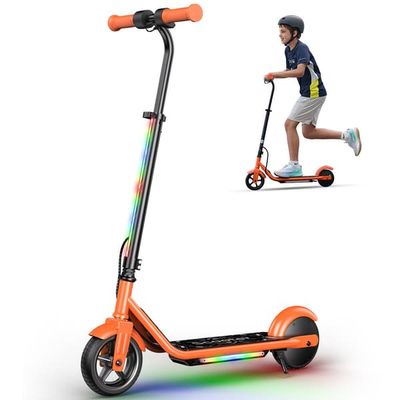 iScooter K2 PRO Orange – 150W | 6 miles räckvidd | 3/6/10 mph | Justerbar höjd 32–39″ – Säker elscooter för barn 6–12 år