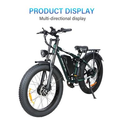 BAOLUJIE DP-2603 Grön – Fabriksdirekt 3000W dubbelmotor 55km/h 52V32Ah batteri 110‑120km räckvidd 26×4.0″ fettdäck oljebromsar stötdämpning