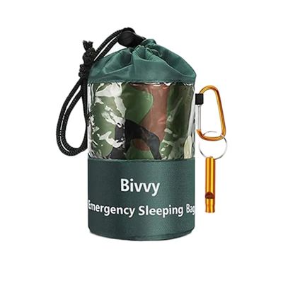 Hätämakuupussi pillellä - lämpöä eristävä, vedenpitävä ja kevyt - täydellinen selviytymiseen, retkeilyyn ja retkeilyyn