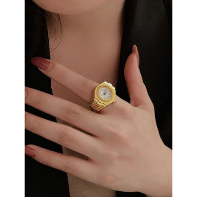 Mini Vintage Finger Ring Watch Round Creative Quartz Watches Mode Par Klockor Tillbehör