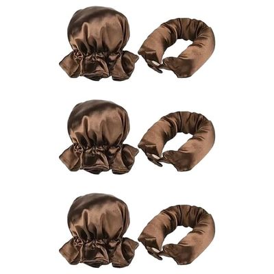 SOHO Heatless Flexi Rod Buns Brun - Skånsomt krøllesett i satin