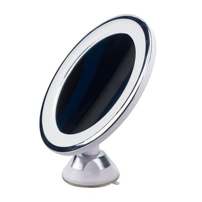 UNIQ PRO BEAUTY Badespeil med LED-lys og Sugekopp 10x Forstørrelse - Hvit