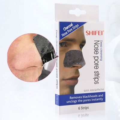 Shifei Charcoal Deep Cleansing Nasal Strips 6-pack - Effektiv fjerning av hudormer fra UNIQ