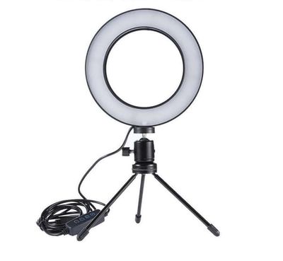UNIQ Pro Ring Light Studio LED-lampe med Bordstativ og Mobilholder