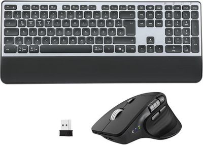 Tangentbordsset trådlöst | ergonomiskt | bakgrundsbelyst | uppladdningsbart | mus ingår