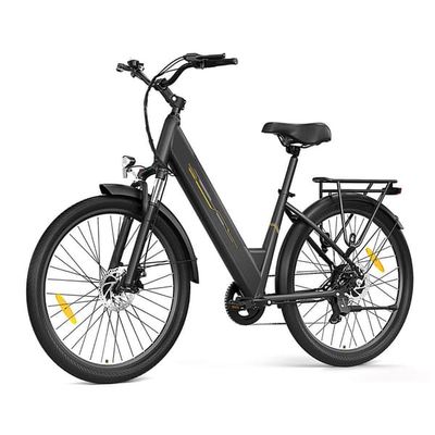 Touroll J1 elektrisk pendlercykel – 100 km rækkevidde, 250 W motor, 45 Nm drejningsmoment, udtageligt batteri på 561,6 Wh, Shimano 7-trins gear, lav indstigning, StVZO-godkendt belysning