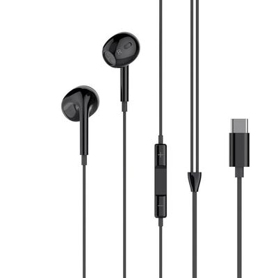 Til iPhone 15/16/17 kompatible USB-C In-Ear Hovedtelefoner med Mikrofon Sort