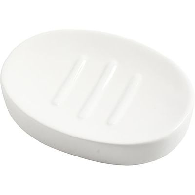 Tvålkopp av porslin - Vit - 13,5x10x2,5 cm