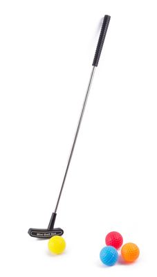 Golfsett putter + 4 baller