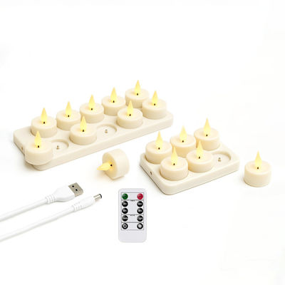 Varmelys Oppladbare – LED Lys med Fjernkontroll & Timer - 6-Pack