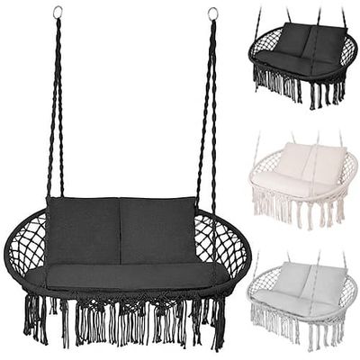 Hängstol Dubbel / Hammock - Hängande Gunga - Svart