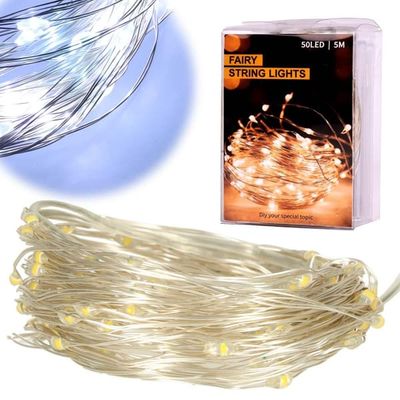 Lyslenke / LED-lenke - 5m - Kaldhvit