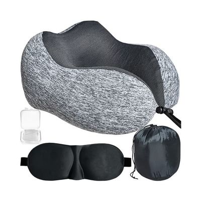 Reise-Sett 3-i-1 med Memory foam - Nakkepute & Sovebrille