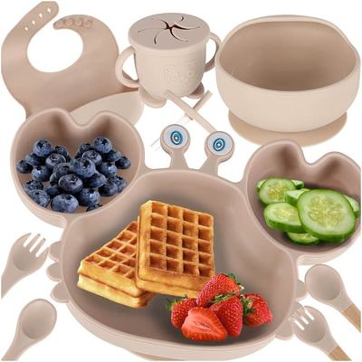 Barneservise Silikon - 9-deler - Beige